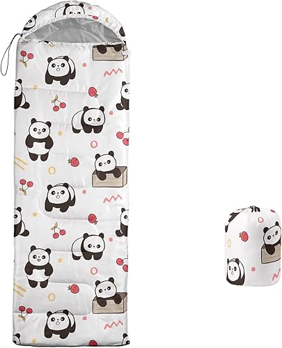 Miniatura 7 de Saco de dormir de camping para adultos, niños y niñas, clima cálido y fresco, impermeable, para interiores y exteriores, mochila Kawaii con animales