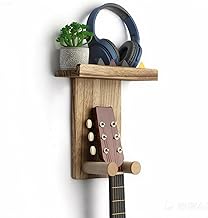 JUSTBOKU Guitar Stand Wall-Mounted Guitar Hanger Guitar Stand Hanging Fall-Prevention Stable Musical Instrument Stand Wooden Ukulele Stand Electric Bass Stand (1-Piece Set)