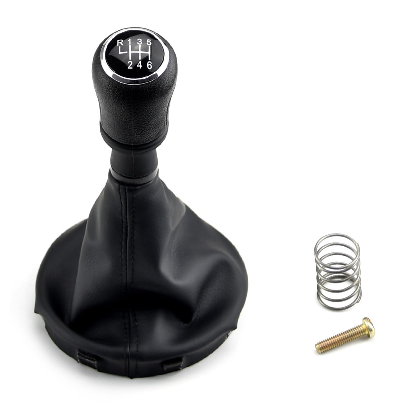 HSUKIHO Car Shift Knob Cover for VW for Transporter T5 T5.1 Gp T6 5 6 Speed Car Accessories Manual Gear Shift Knob Shifter with Gaiter Boots(6 Speed-Black)