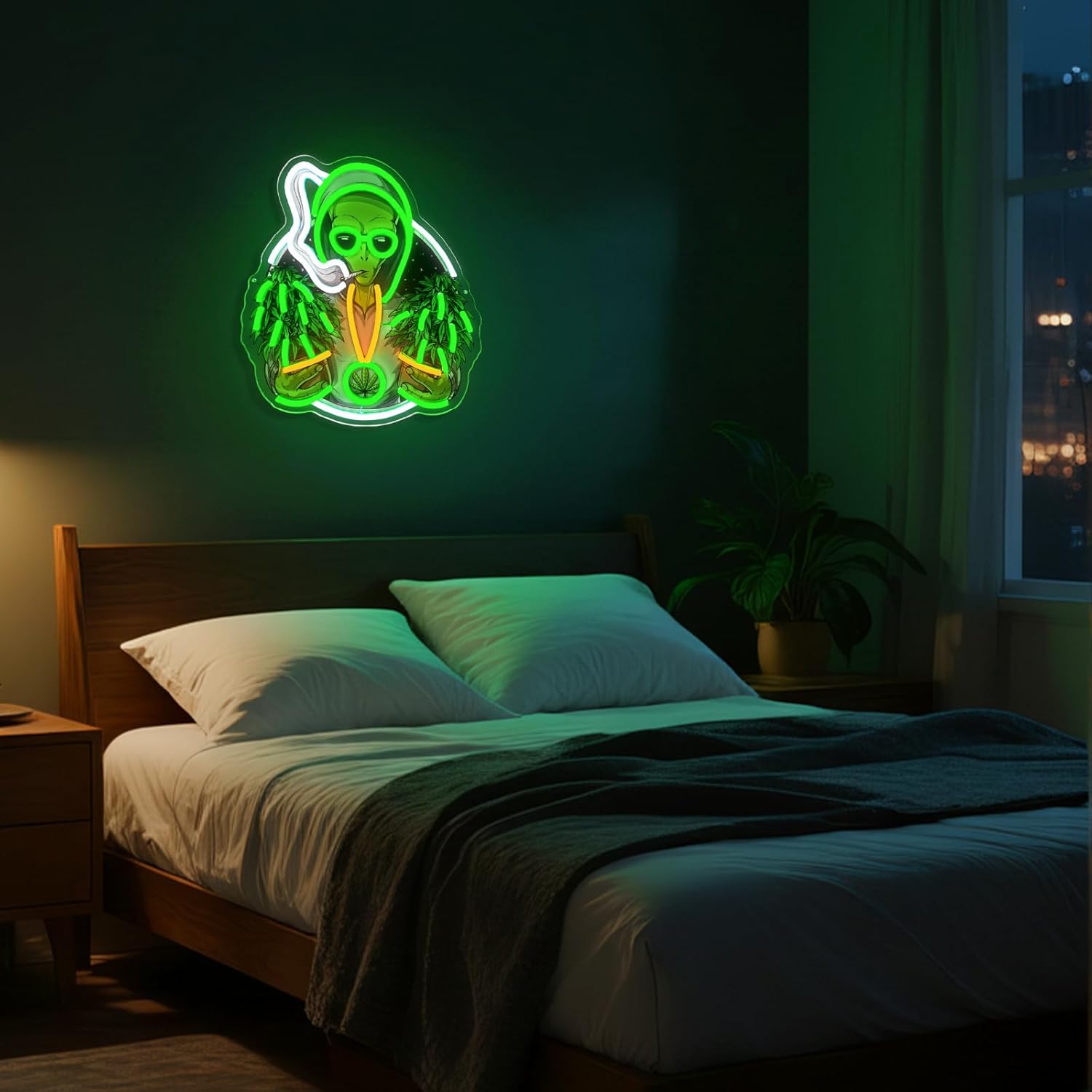 Green Alien Neon Sign, Movie Neon Signs for Wall Decor, Dimmable Acrylic Neon Lights for Living Room Bedroom Game Room Man Cave Home Bar Party Decorations, Perfect Gifts - Image 6
