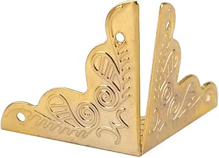 12pcs Wooden Box Corner Protector, Wooden Box Jewelry Gift Case Corner Decorative Protectors Iron Edge Cover Guard Corner Protector Guard for Furniture Cabinet Jewelry Chest Box(2#)