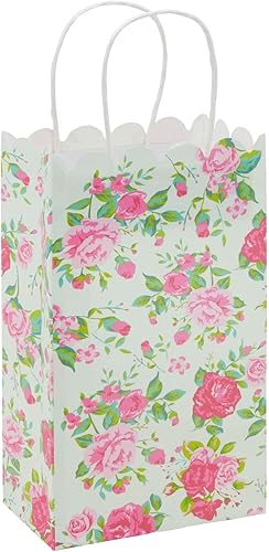 Miniatura 7 de BLUE PANDA Paquete de 24 bolsas pequeñas de regalo florales con asas para el día de la madre, cumpleaños, boda, baby shower, recuerdos de fiesta