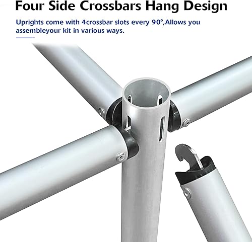 Miniatura 7 de Soporte de telón de fondo resistente, soporte de tubo y cortina de barra transversal doble de 12 x 12 pies, soporte de fondo de arco, soporte