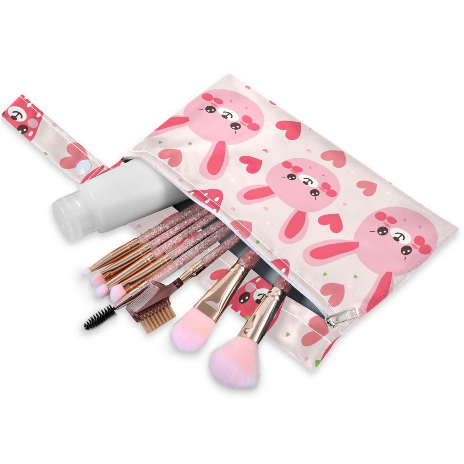 Coikll Wet Dry Bags for Cloth Diaper 2 Pack Waterproof Yoga Gym Bag for Swimsuit Wet Clothes Baby Items-?Rabbits and Strawberries?