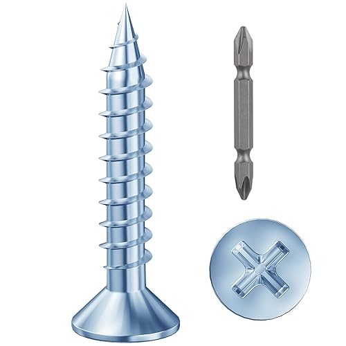 Miniatura 41 de (385 piezas) Tornillos de cabeza plana negros para madera, tornillos autorroscantes de cabeza plana para metal rápido, equipados con kit de anclaje