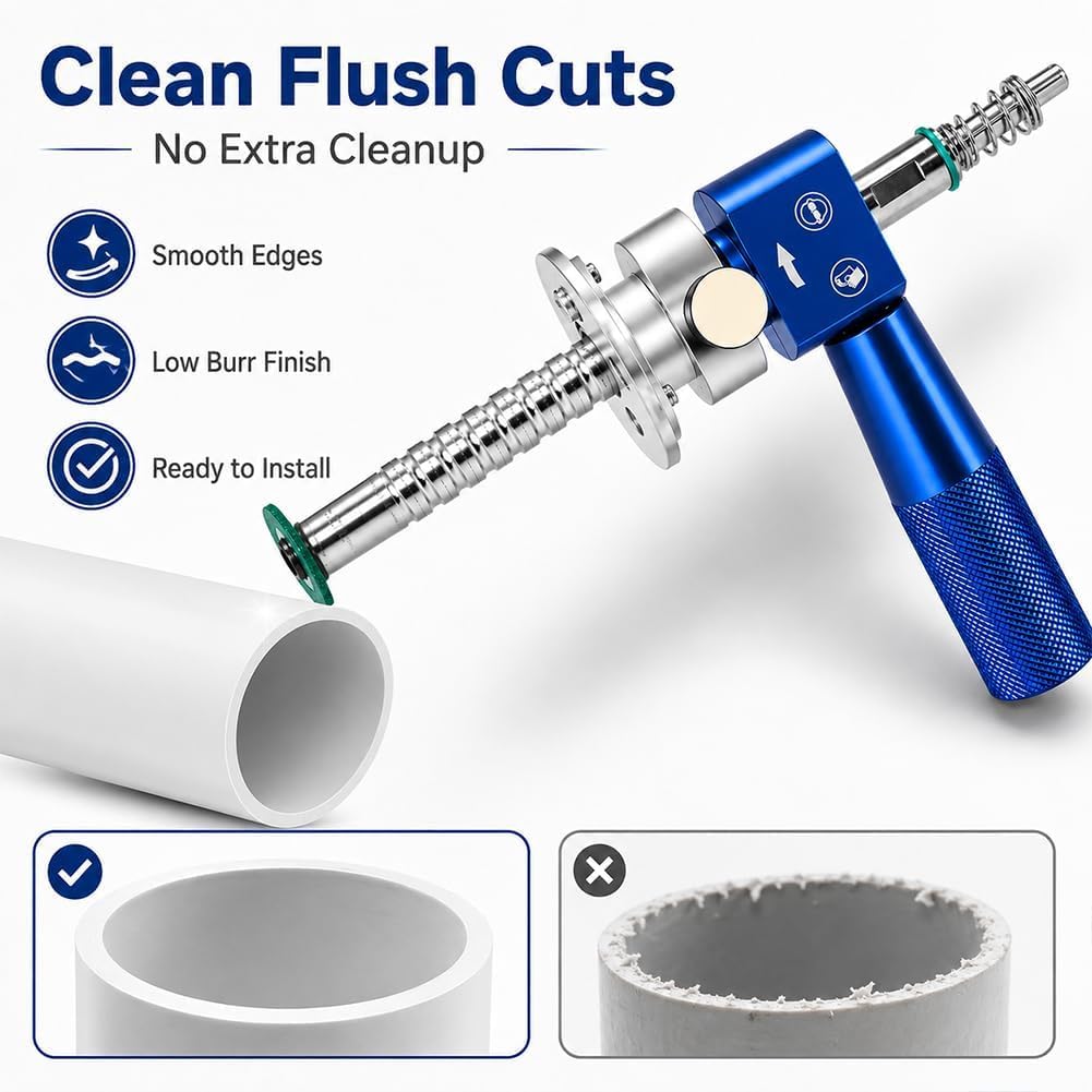 Inside Pipe Cutter for Pvc Abs with Diamond Grit Wheel,6-105mm Adjustable Depth,1/4 Hex Shank for Drills