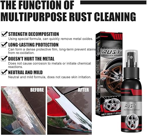 Miniatura 3 de Agente renovador de cubo de rueda multifuncional, removedor de óxido de metal multifuncional, espray de eliminación de óxido para automóvil,