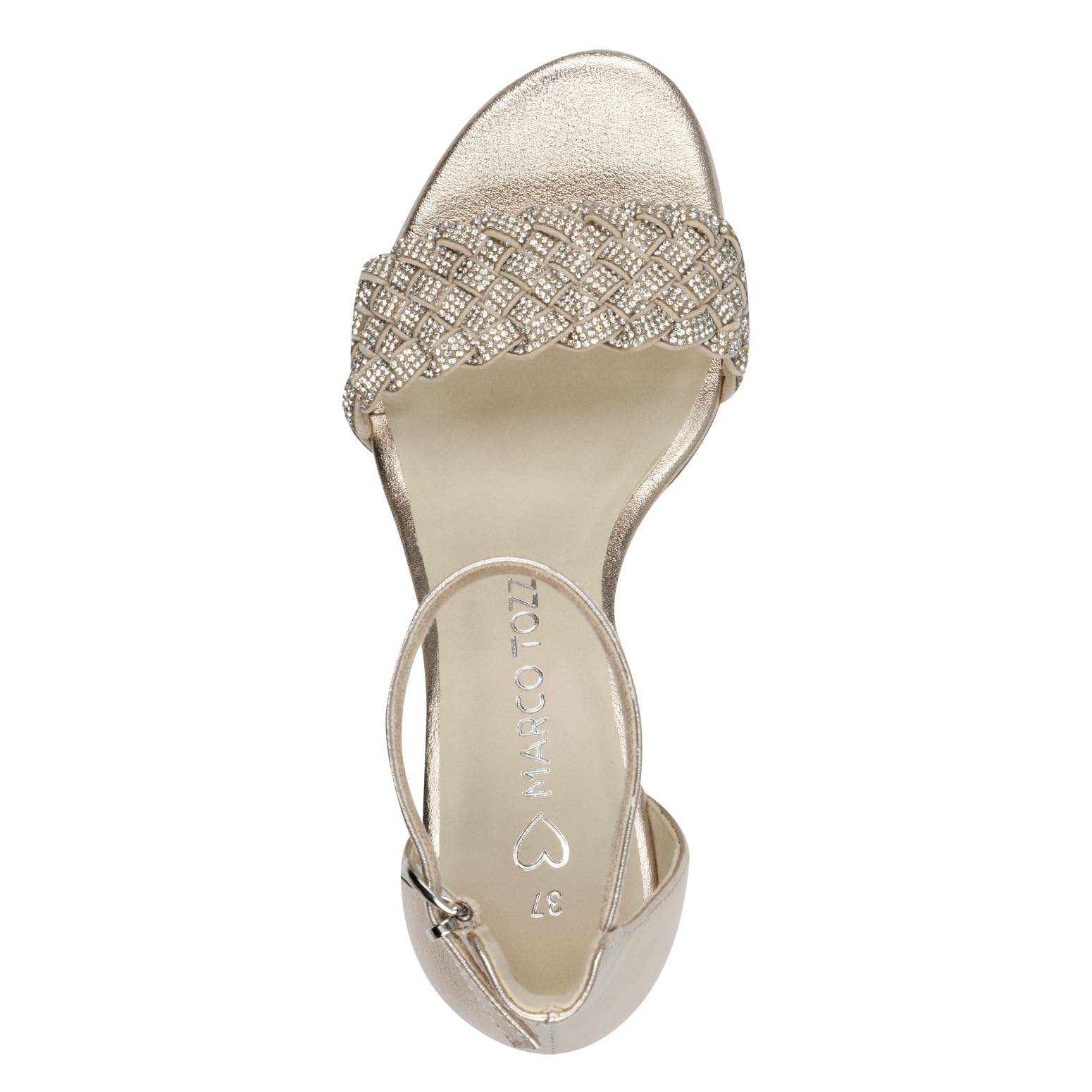 MARCO TOZZI Damska miękka wkładka Feel Me, 2-28399-42 sandały z obcasem, Platinum Comb, 37 eu