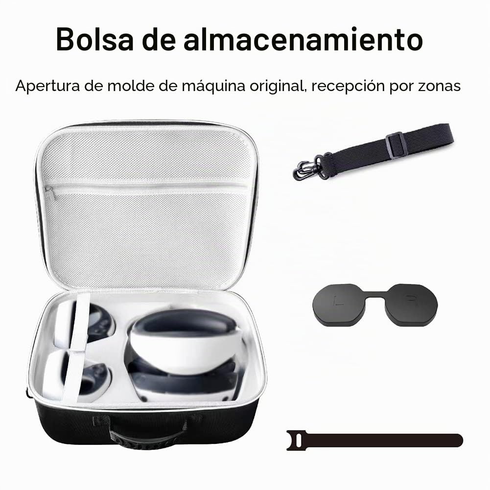 bolsa de almacenamiento multifuncional Estuche de transporte de viaje de gran capacidad caja de almacenamiento a prueba de golpes organizador para accesorios PS VR2