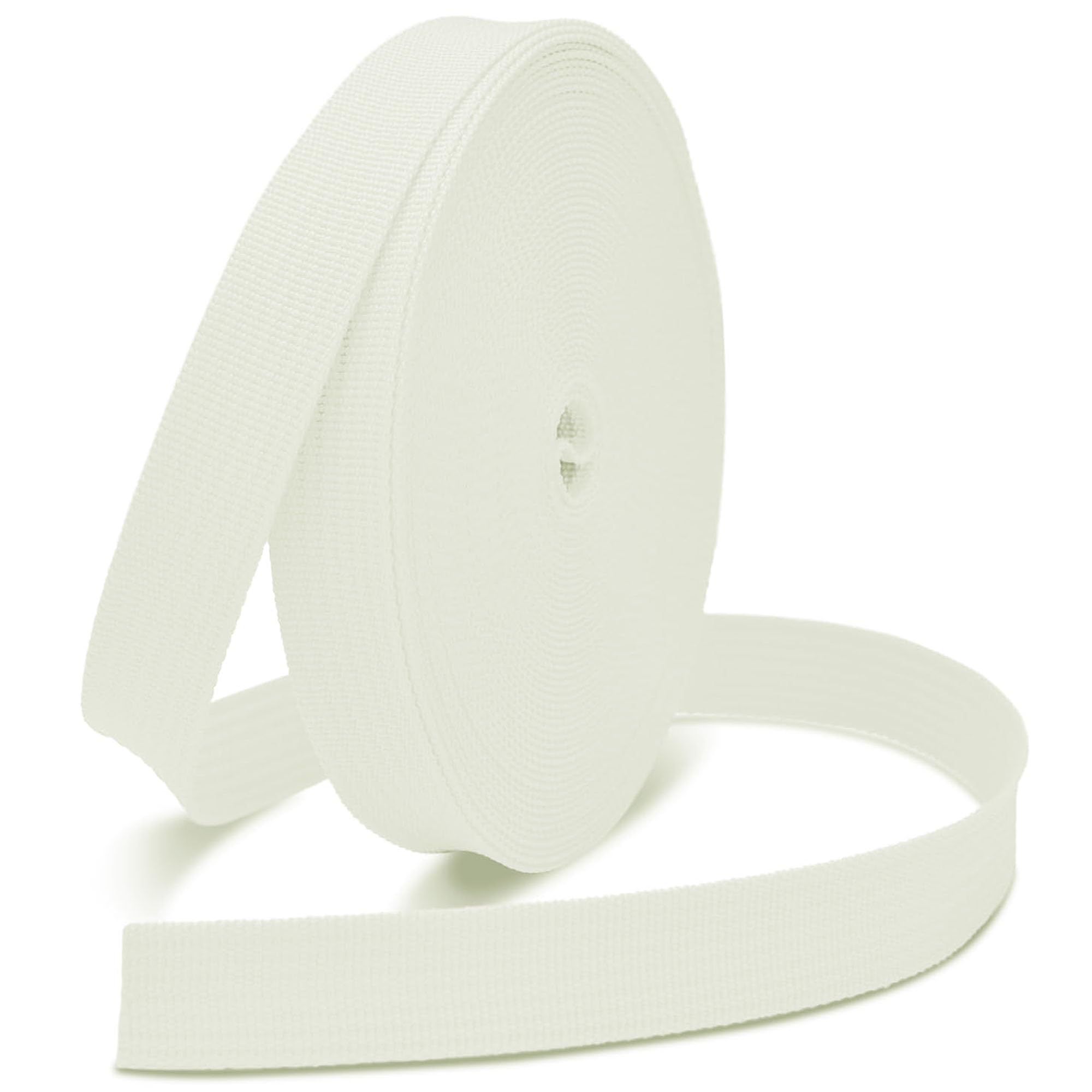 JMZLLRX Woven Webbing Straps, 1 Inch Wide Polypropylene Webbing Tote Bags Leash Straps for Making Bag Handles, Dog Collars, Crafts Outdoor Supplies, 12 Yards White