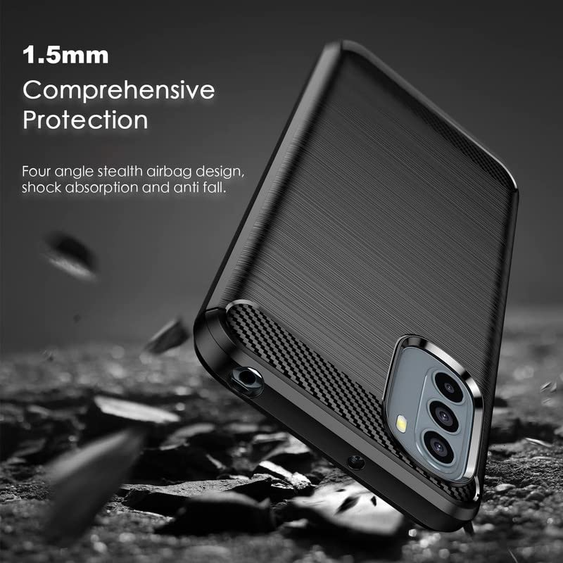 Image of NPRC Hybrid Ultra Slim Protective Case TPU Non-Slip Carbon Fiber Texture Shockproof Case Cover for Moto G31 - Black