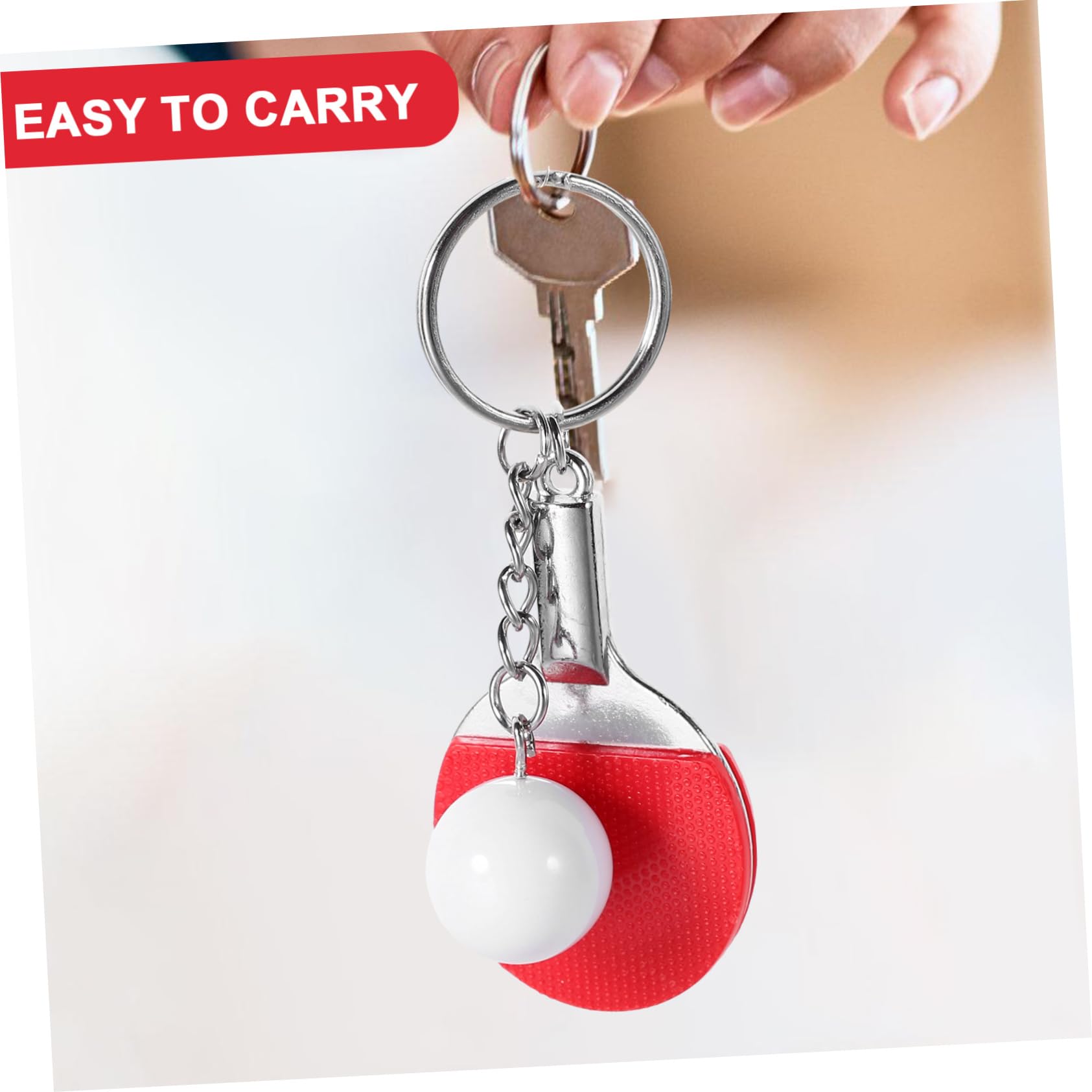 6 portachiavi a tema tennis da tavolo, decorazione per borse, bomboniere e appassionati, design durevole e creativo per gli amanti dello sport, 37427