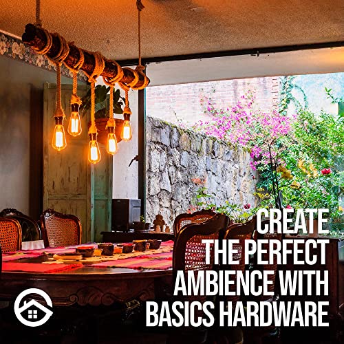 Basics Hardware 6-Pack Edison Light Bulb, Antique Vintage Style Light, Amber Warm, Dimmable (60W/110V) #TOP2