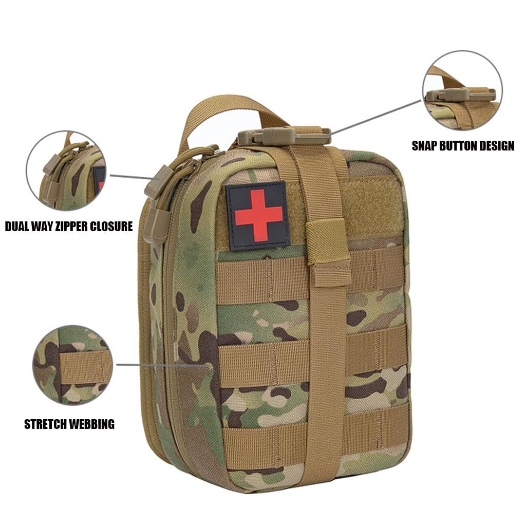 Bolsa Médica MOLLE IFAK For Kit De Trauma, Bolsa Táctica De Primeros Auxilios EMT, Fácil De Abrir, Organizador De Supervivencia Al Aire Libre, Bolsa De Mano Senderismo