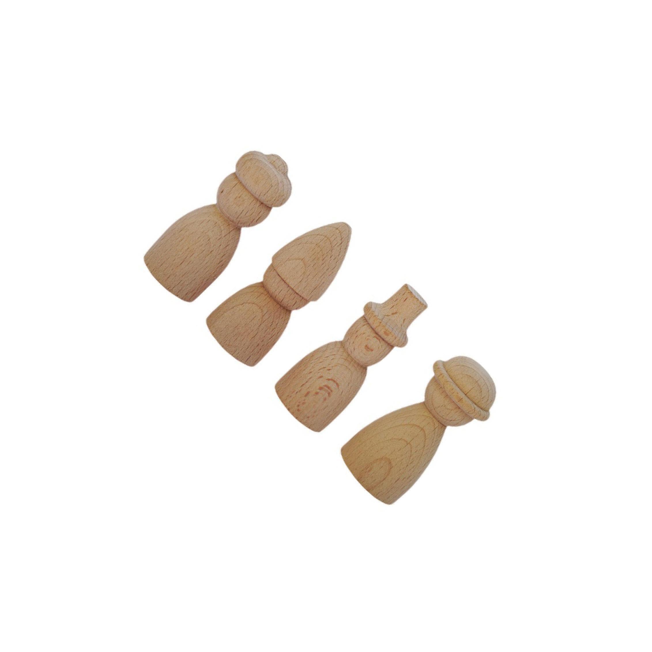 KIXZSAZ 4piece Wooden Peg Dolls Set for DIY Crafts Unfinished People Figures for Kids for Creative Youll Amount of Fun Can Crayon