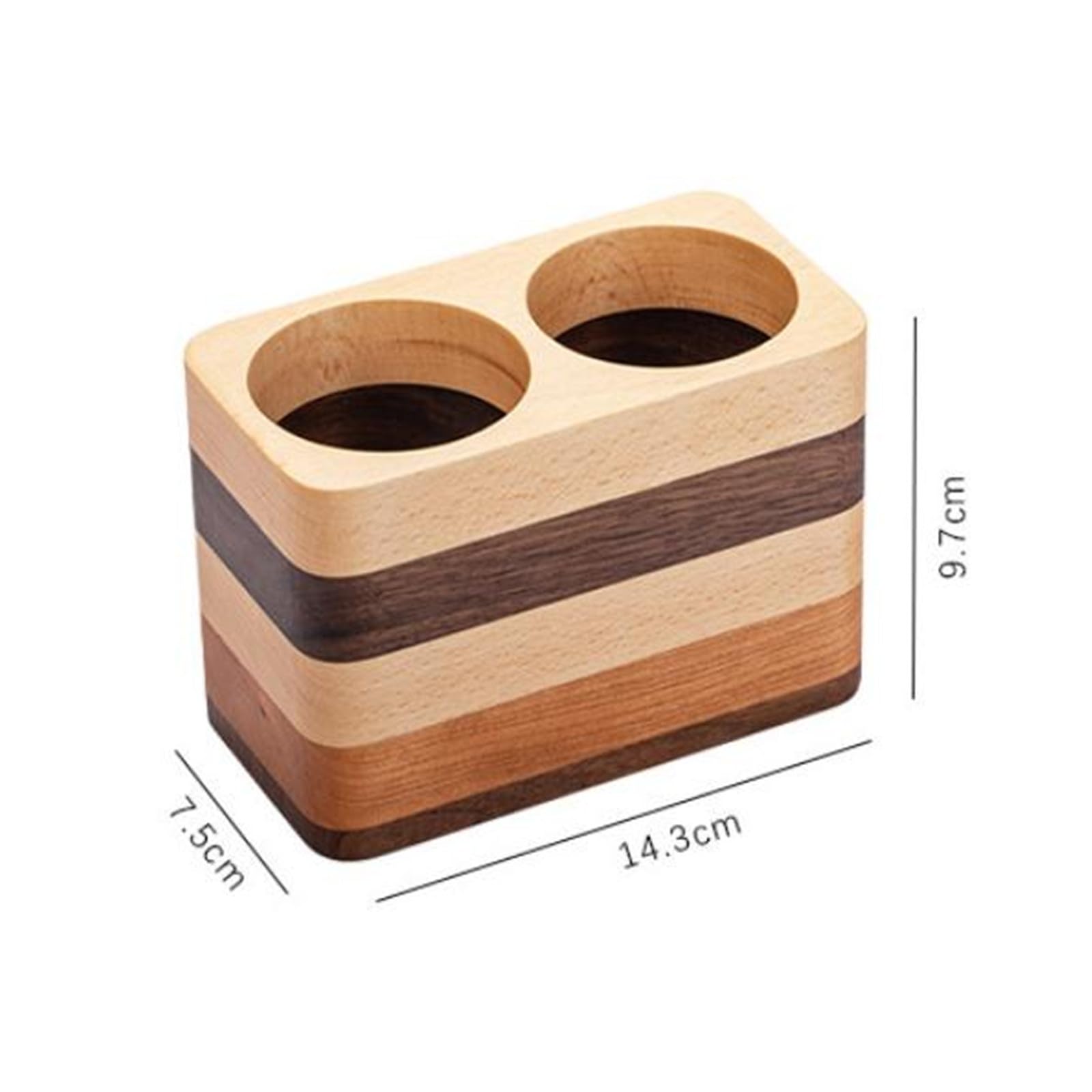 Drewniany pojemnik na ołówki Biurowy drewniany pojemnik na długopisy Biznesowe artykuły papiernicze na artykuły biurowe (brązowy 14,3 x 7,5 x 9,7 cm)