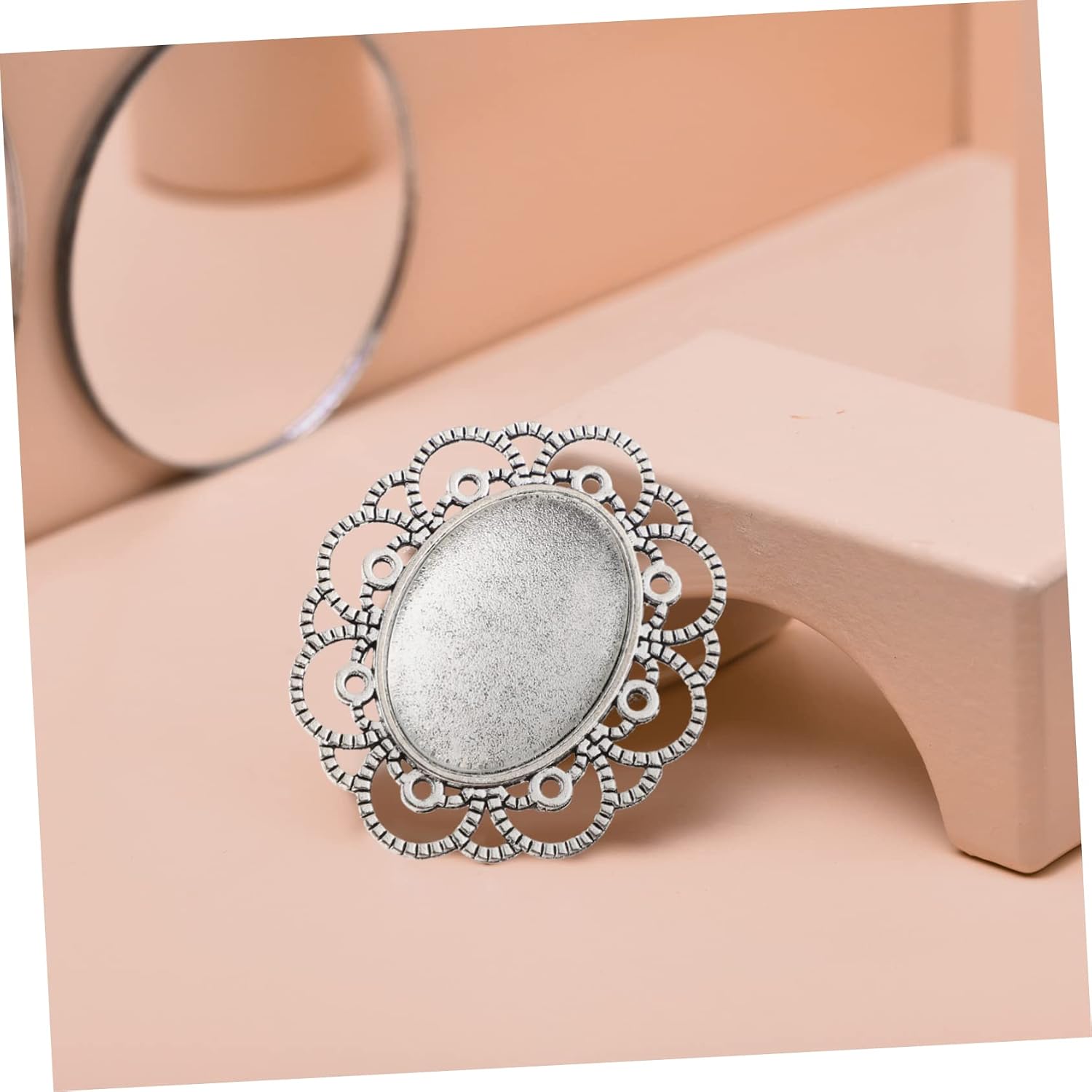 SHINEOFI 30Pcs Retro Alloy Brooch Base Blank Tray Bezel Settings with Glass Dome for DIY Jewelry Making Crafting Gifts