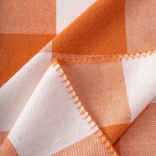 Mellowdy Cobertor xadrez clássico - manta xadrez de caxemira sintética com franja - tecido macio, le