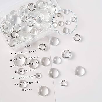 Amazon | Beadthoven 約80個/箱 6サイズ 半円 クリア ガラス