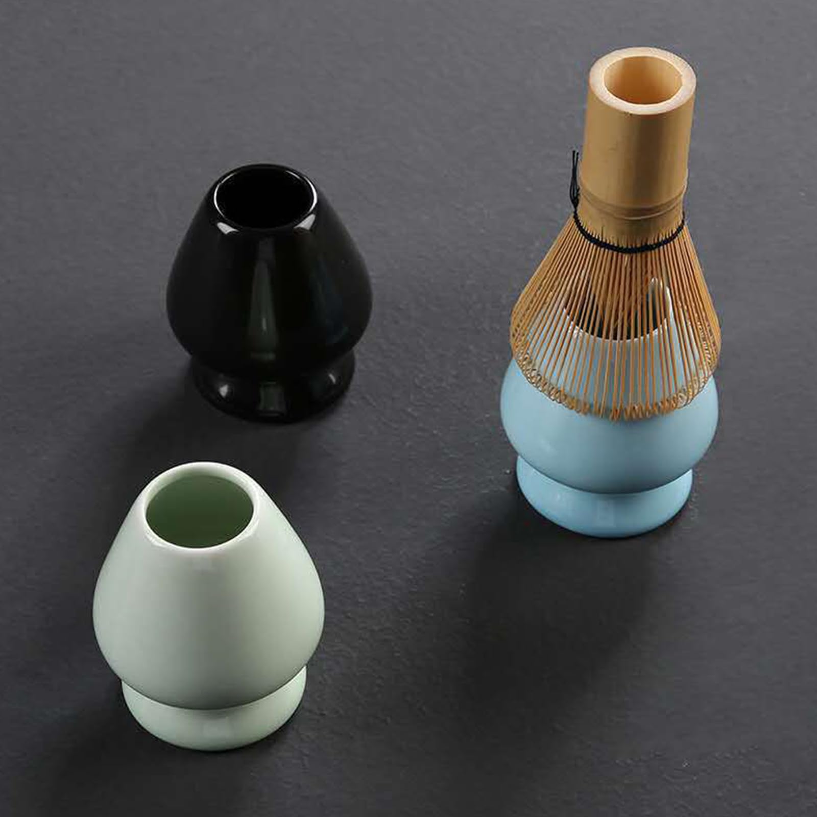 Support De Fouet à Thé, Support De Fouet En Céramique Propre Pour Fouet Matcha En Bambou(Bleu