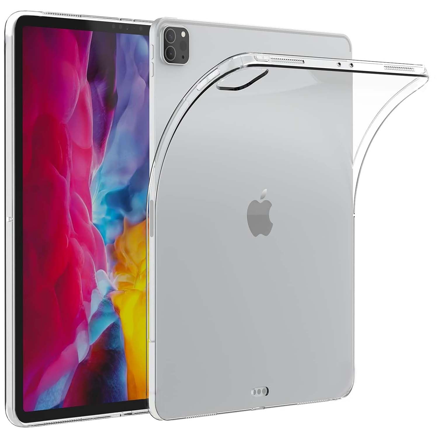 iPad Pro 12.9'' 2020 Clear Case, Transparent Silicone Case Flexible Soft TPU Silicone Protective Cover For 2020 iPad Pro 12.9 inch Model A2229 / A2233 / A2069 / A2232