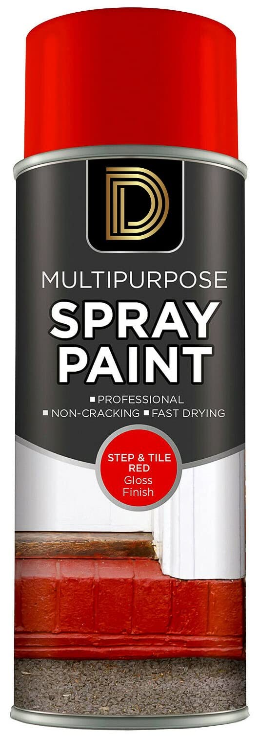 General Packaging Step & Tile Red Gloss Finish Multipurpose Aerosol Spray Paint 400ml (1)