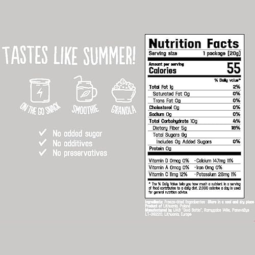 Miniatura 5 de Super Garden Lingonberries liofilizados  Frutas liofilizadas crujientes  Deliciosas y 100% puras arándanos rojos secos  Bayas liofilizadas sin