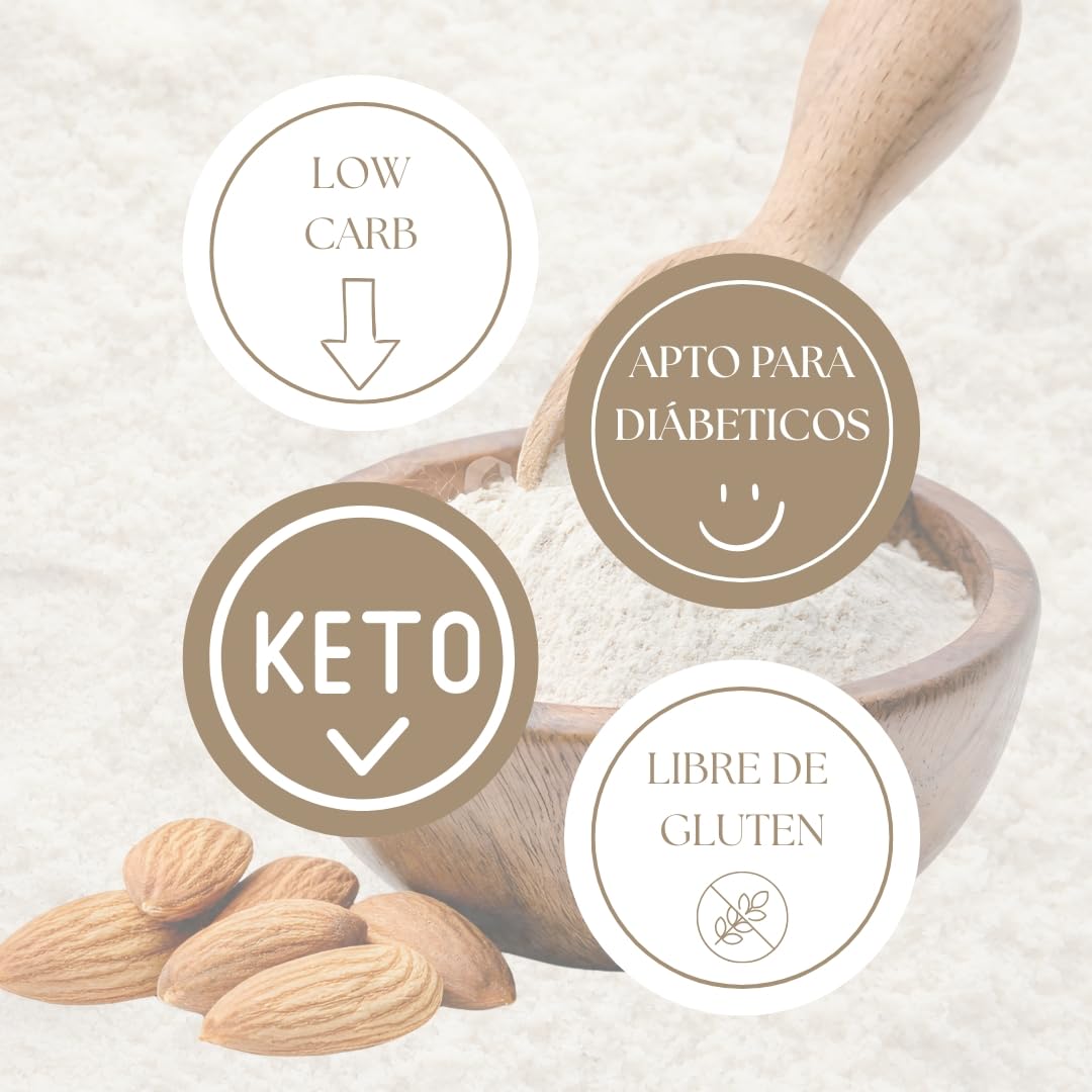 Harina de Almendra 100% Natural Molino de Zafra | Almendra Molida | SIN Gluten | Harina de Almendras 1kg Keto Ideal para Repostería Saludable y Dieta Keto | Rica en Proteínas y Fibra