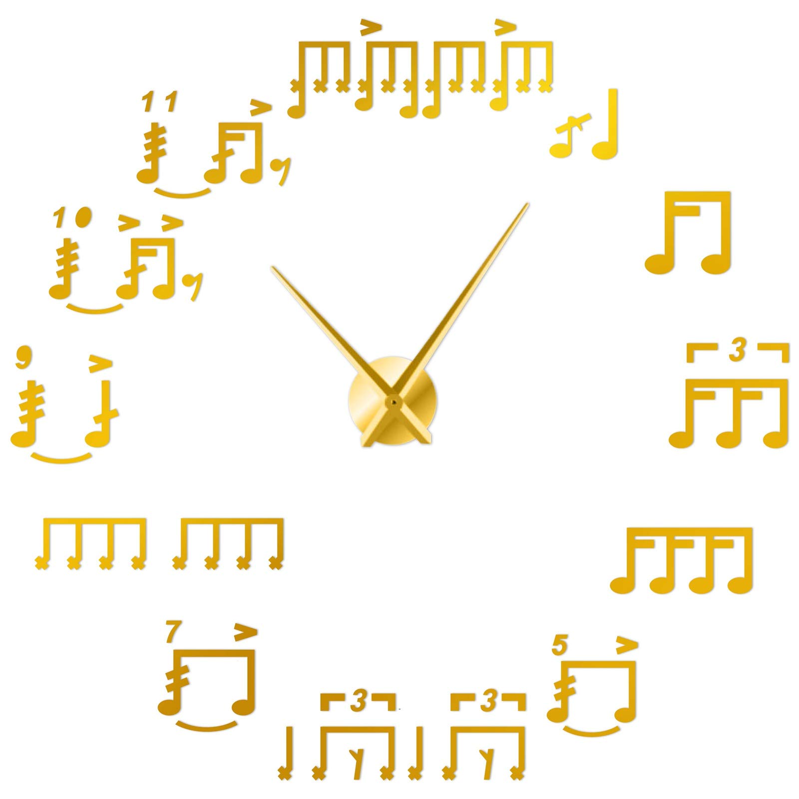 Horloge murale sans bruit grand format or pour décorer mur vide