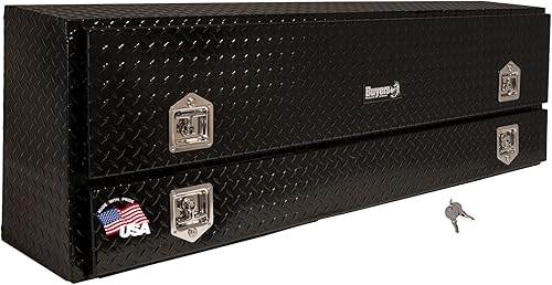 Miniatura 11 de Buyers Products 1705640 - Caja de camionero de aluminio plateado con rosca de diamante para camiones con pestillo de mango en T con candado y un