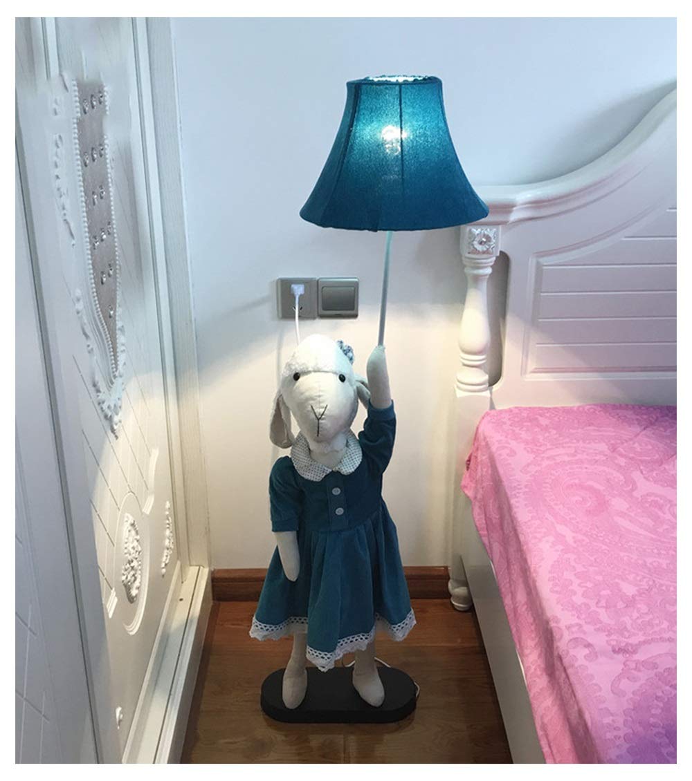 SMC Floor lamp Children's Room Cartoon Sheep Sister Floor Lamp Creative Living Room Study Decoration Vertical Table Lamp Bedroom Modern Minimalist Bedside Lamp (Size : Button)