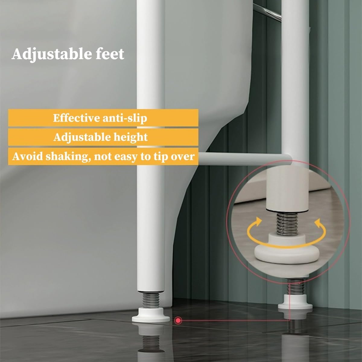 Over The Toilet Storage Rack, 3-Tier Bathroom Space Saver Over The Toilet Storage Shelf, Freestanding Above Toilet Storage Rack Metal, Easy Assembly (Color : /White) (/White)