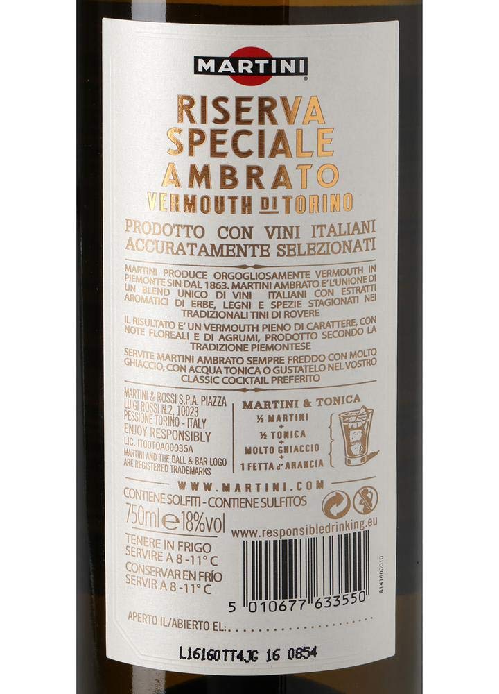 Martini Riserva Speciale Ambratto, Vermouth premium Blanc, 75cl, 18% & Riserva Speciale Rubino, Vermouth premium rouge, 75 cl, 18%
