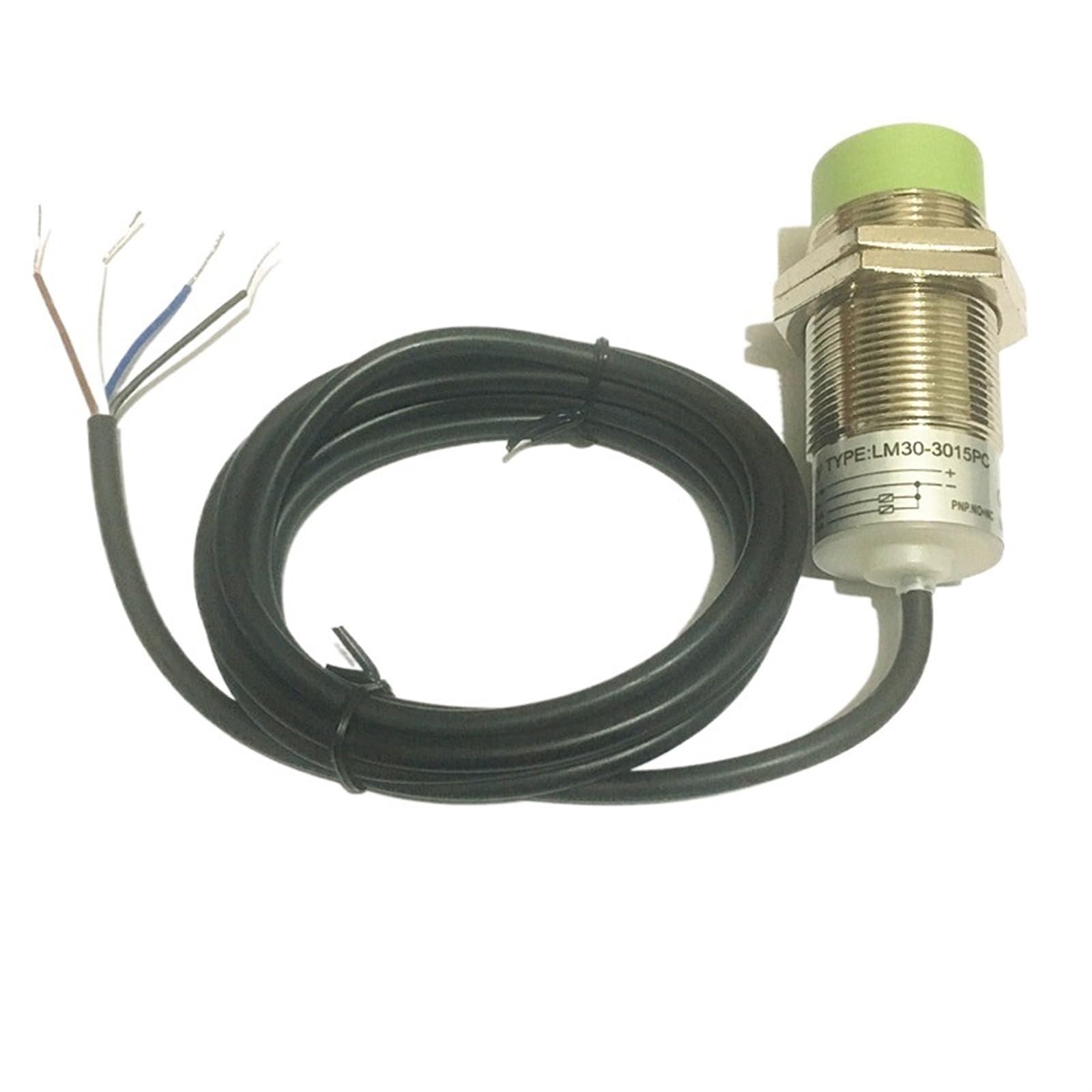 ZVQYSGIW Cylinder type M30 PNP NO+NC proximity sensor switch DC6-36V 4 wires, detection sensor detection distance 15mm