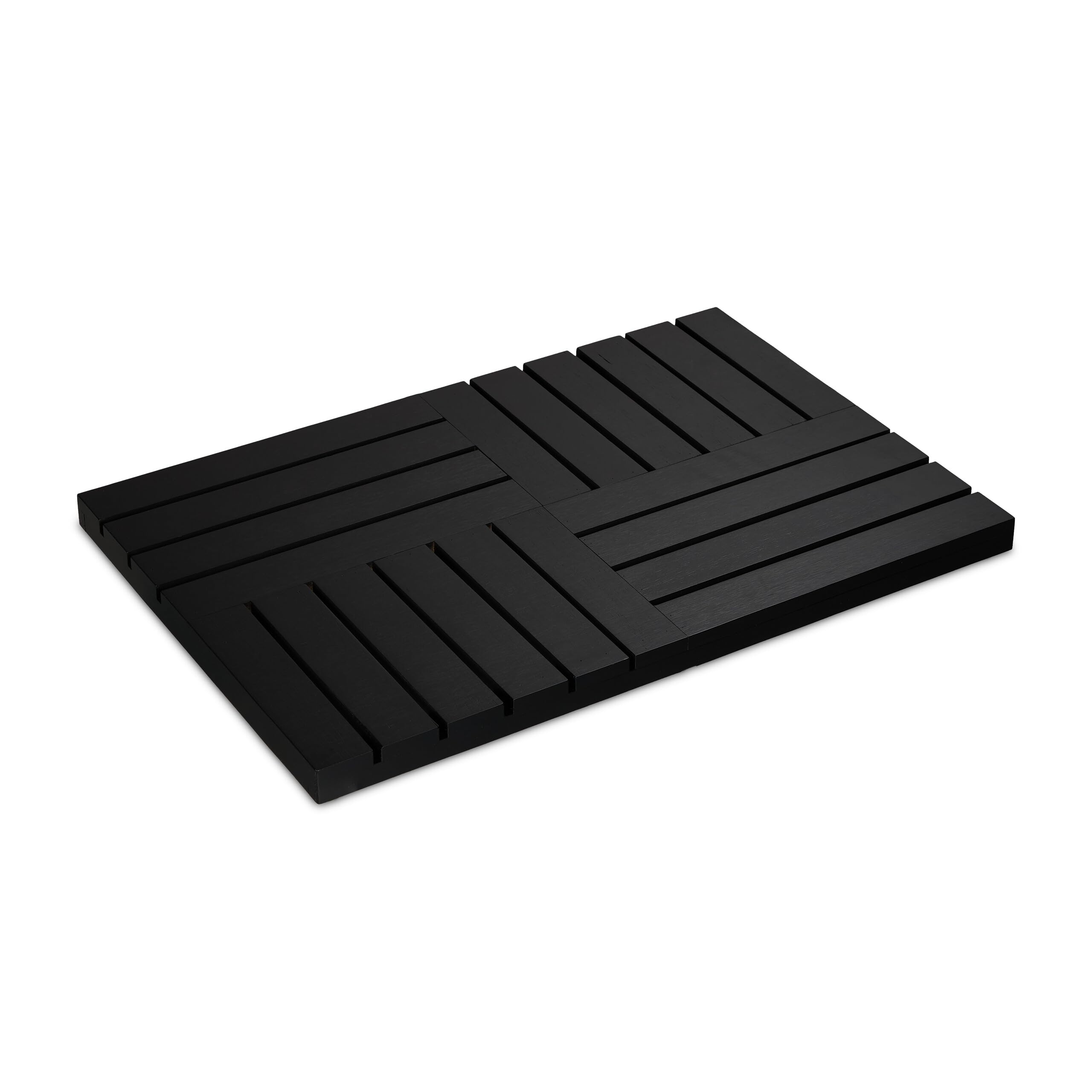 Tapis de bain en bambou noir Relaxdays 61x40 cm