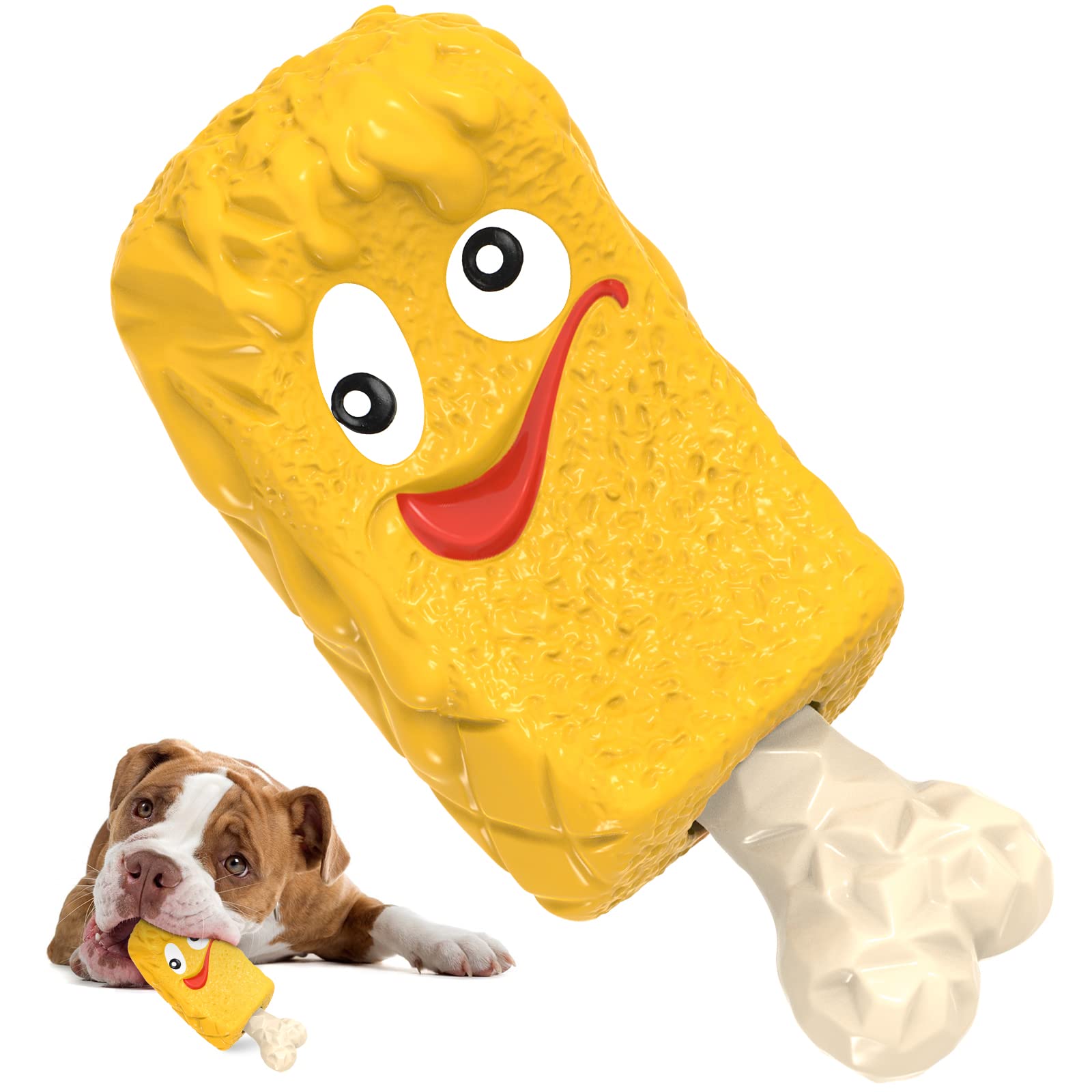 RUXAN Juguetes para Perros Indestructibles – Masticables Juguetes de Mordedura de Perro con Sabor a Leche - Juguetes de Caucho Natural para Perros Pequeños y Medianos