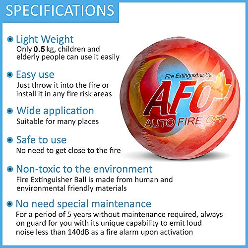 Fire Extinguisher Ball - AFO Automatic Self-Activation Fire Ball With Wall Mounting Bracket Fire Suppression Device