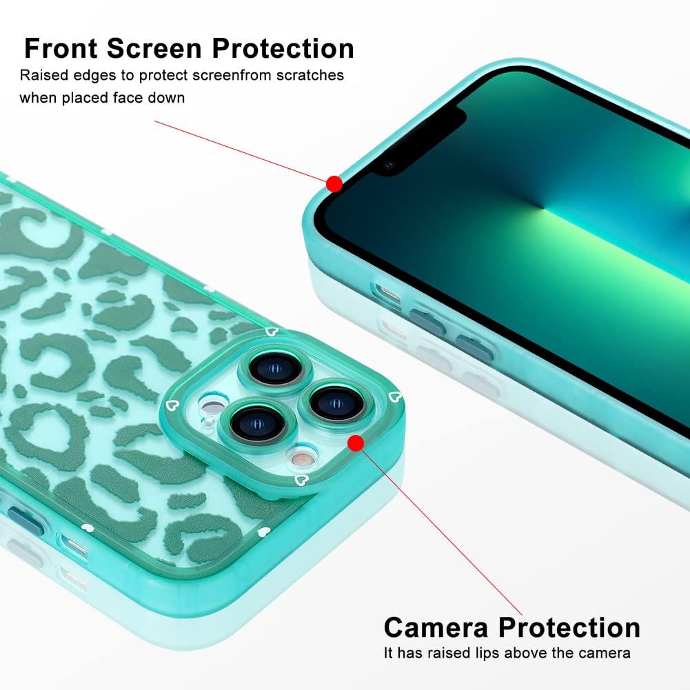 Amazon.co.jp: ZIYE iPhone 13 Pro Max ケース グリーン ヒョウ柄