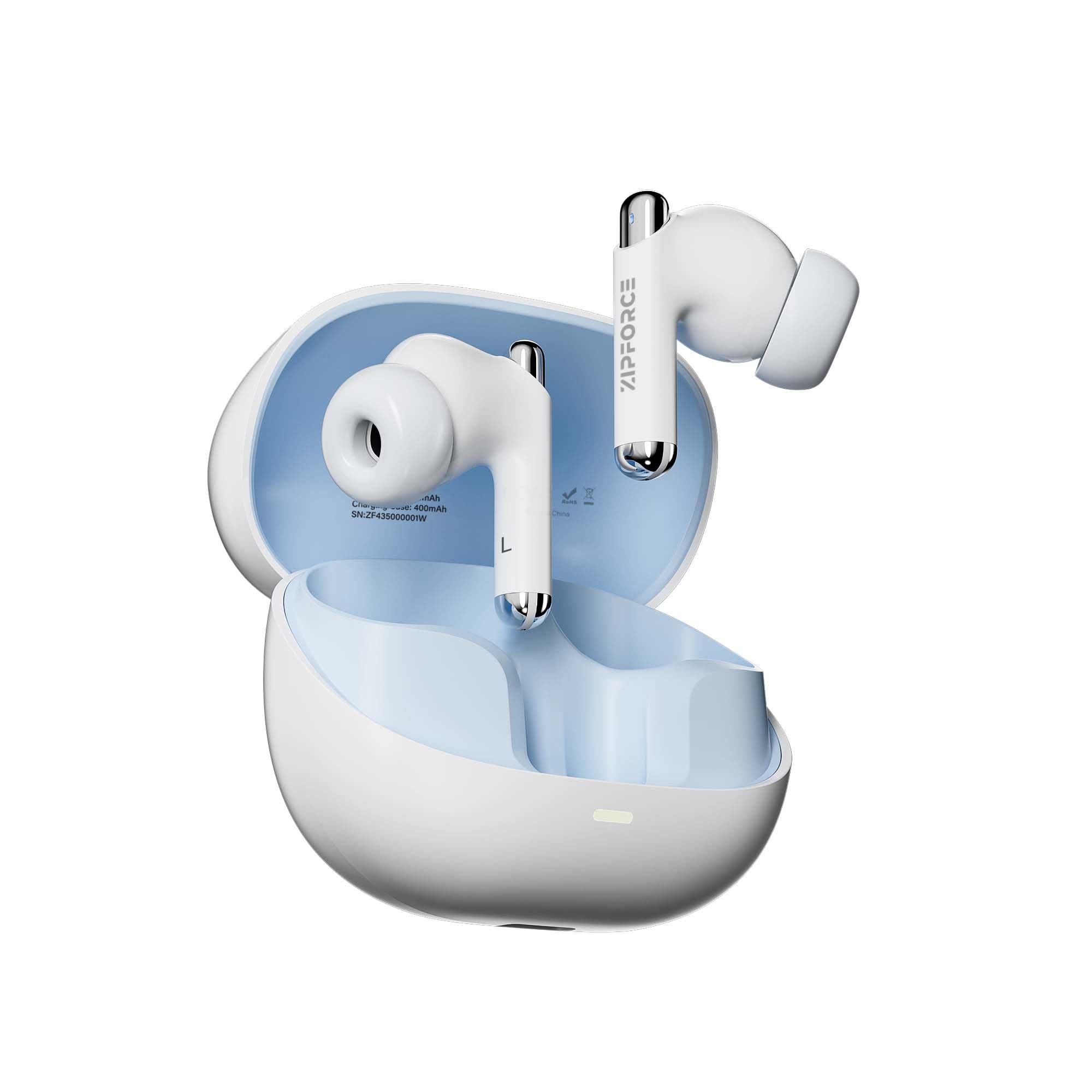 True Wireless Earbuds, Fully In-Ear Bluetooth 5.3 Headphones 4-Mics ANC ENC Clear Call, Bluetooth Earbuds Touch Control 40 Playtime, IPX6 Waterproof TWS, Light-Weight Earphones, White