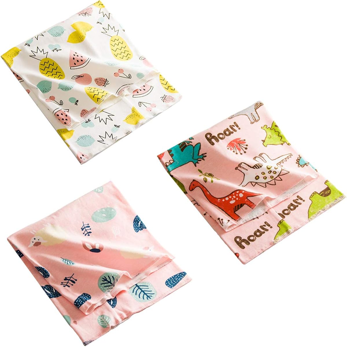 Elfin-Lore Bebé Bufanda Pañuelo Cuello Niños Recién Nacido Infantil Unisex Algodón A Prueba De Viento Multipropósito Cálido 0-12T 3 Pzs