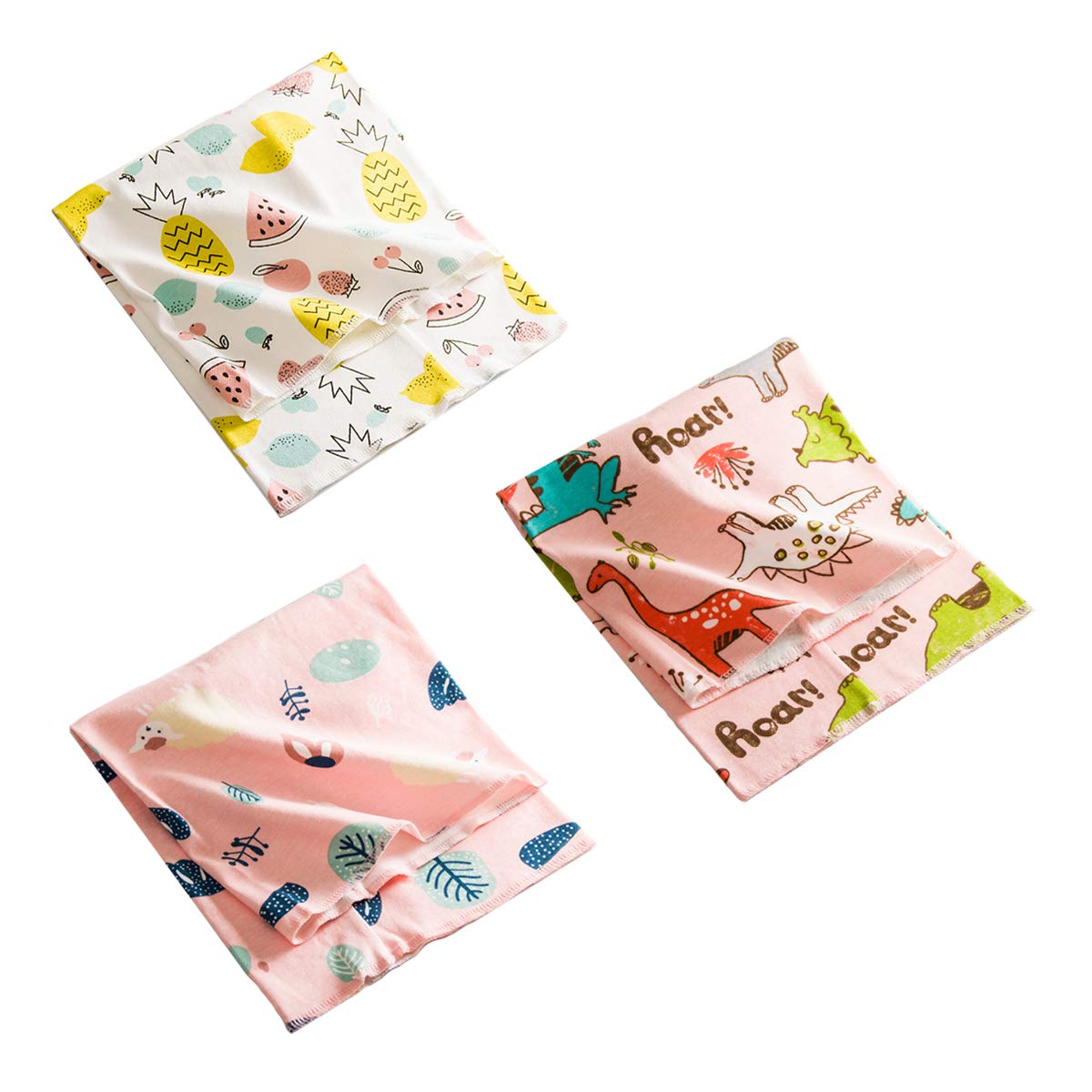 Elfin-Lore Baby Scarf Handkerchief Neck Baby Infants Children Early Childhood Unisex Cotton Multipurpose Windproof Warm Soft 0-12T 3Pcs