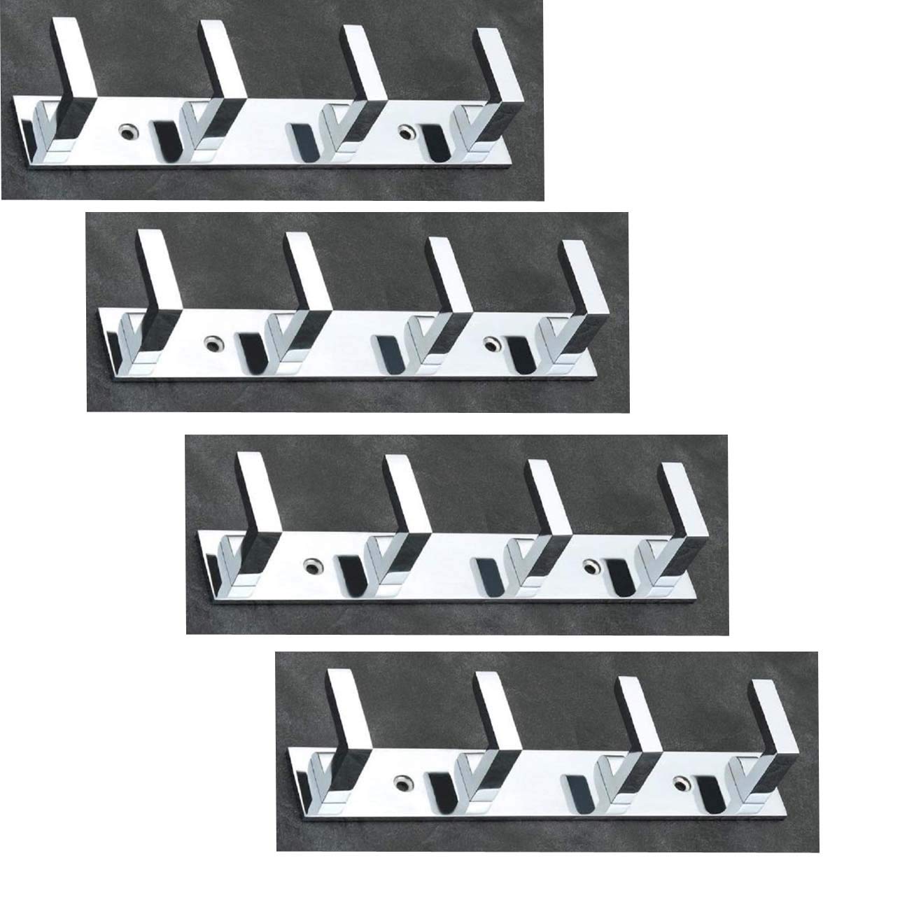 iSTAR 4 Pin Bathroom Cloth Hooks Hanger Door Wall Bedroom Bathroom Robe Hooks Rail for Hanging Keys,Clothes,Towel Steel Hook (Silver Pack of 4) (B084G55QG8) Amazon Price History, Amazon Price Tracker