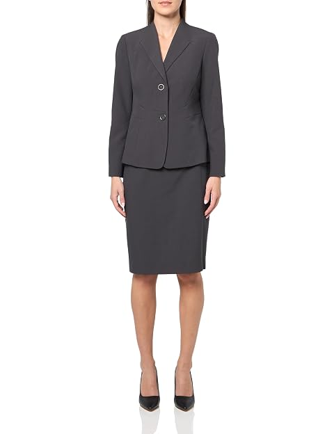 Le Suit Womens Jacket Skirt Suit