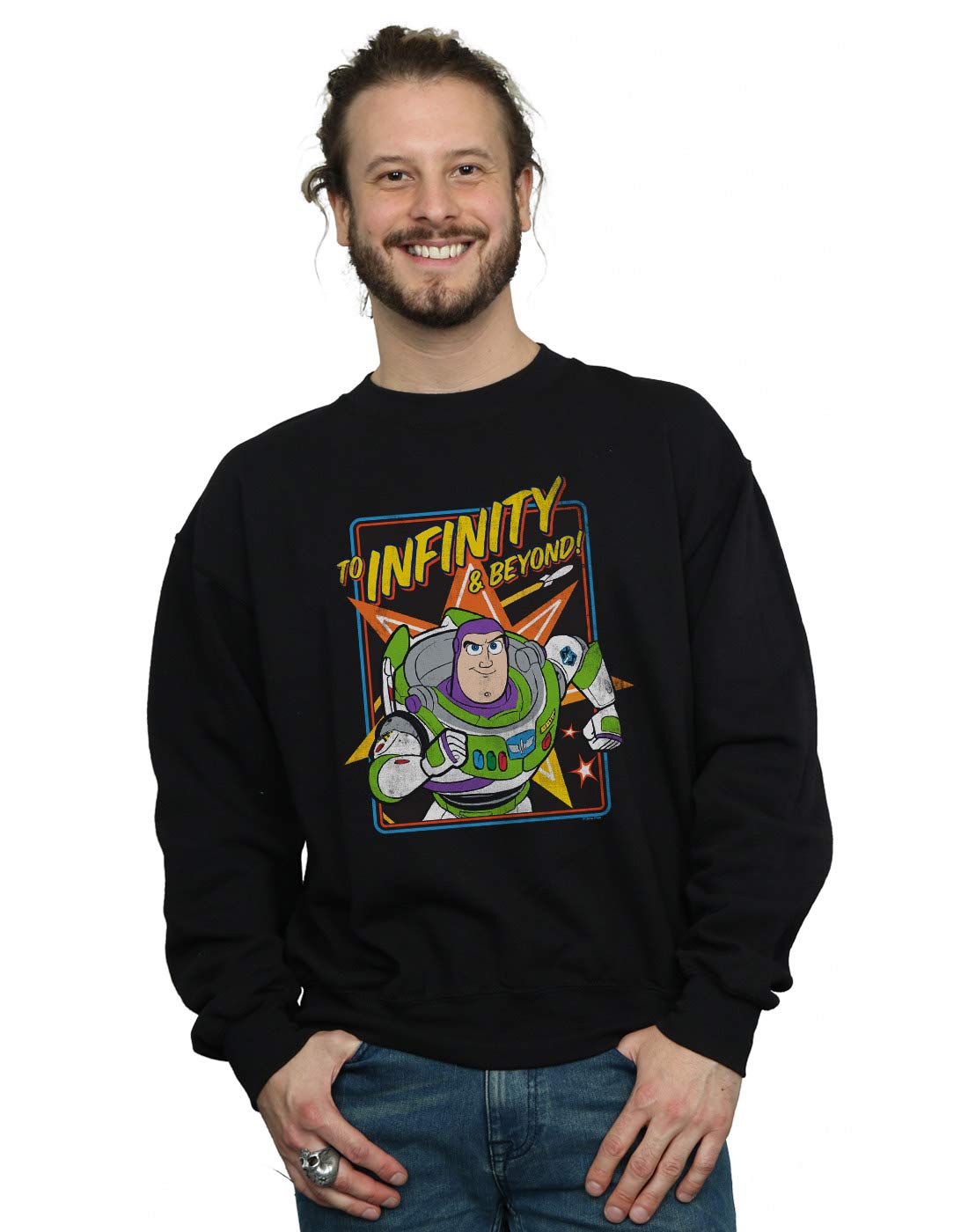Absolute Cult Men's Black Disney Toy Story 4 Buzz To Infinity Sweatshirt XX-Large