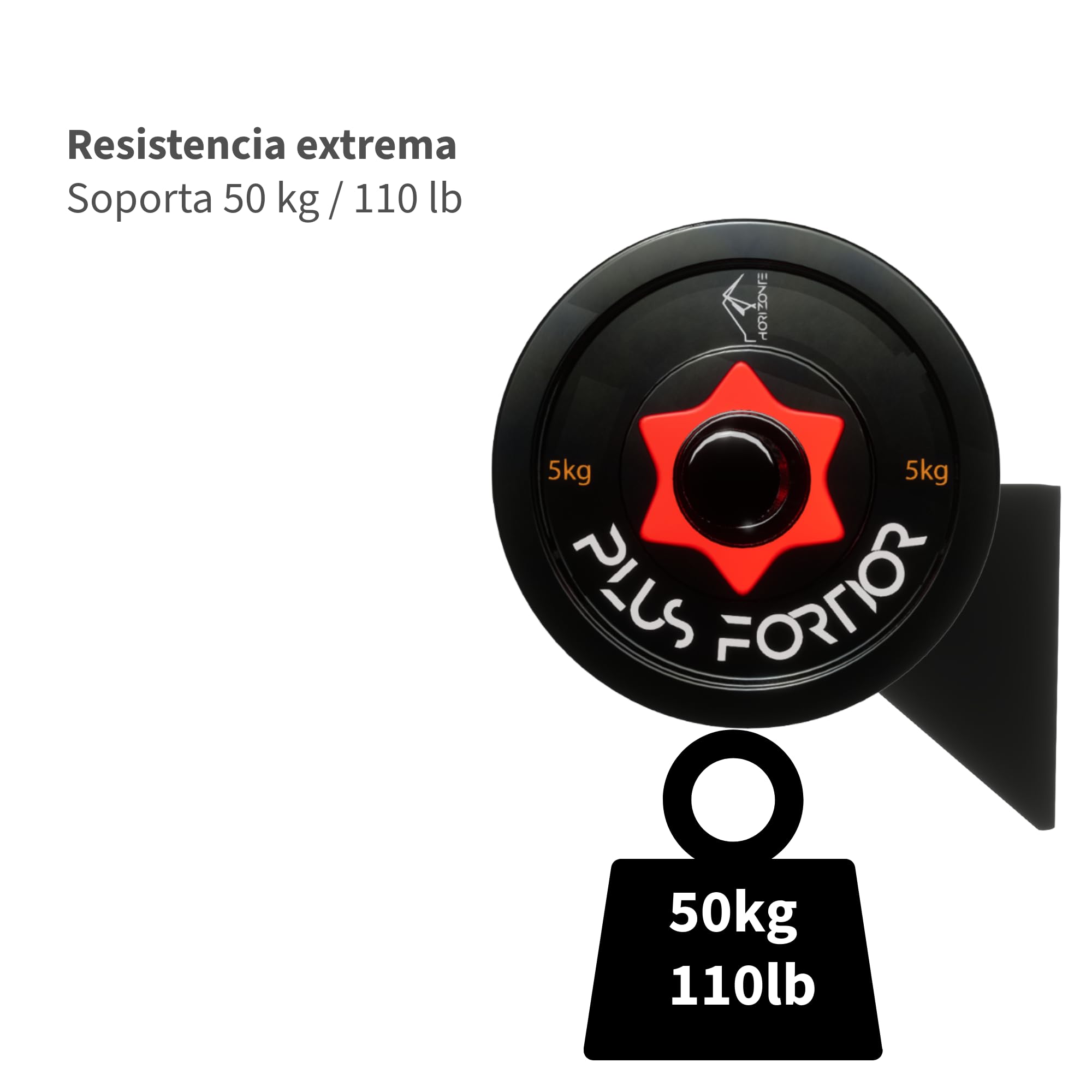 Soporte de Pared para Mancuernas (Pack 2 Unidades) – Rack Individual de Acero Reforzado para Pesas – Capacidad hasta 50 kg – Ahorro de Espacio en Gimnasio en Casa – HORIZONTE