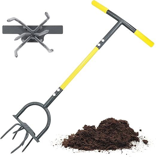Jardineer Hand Tiller Garden Claw, Garden Twist Tiller Heavy Duty, Manual Soil