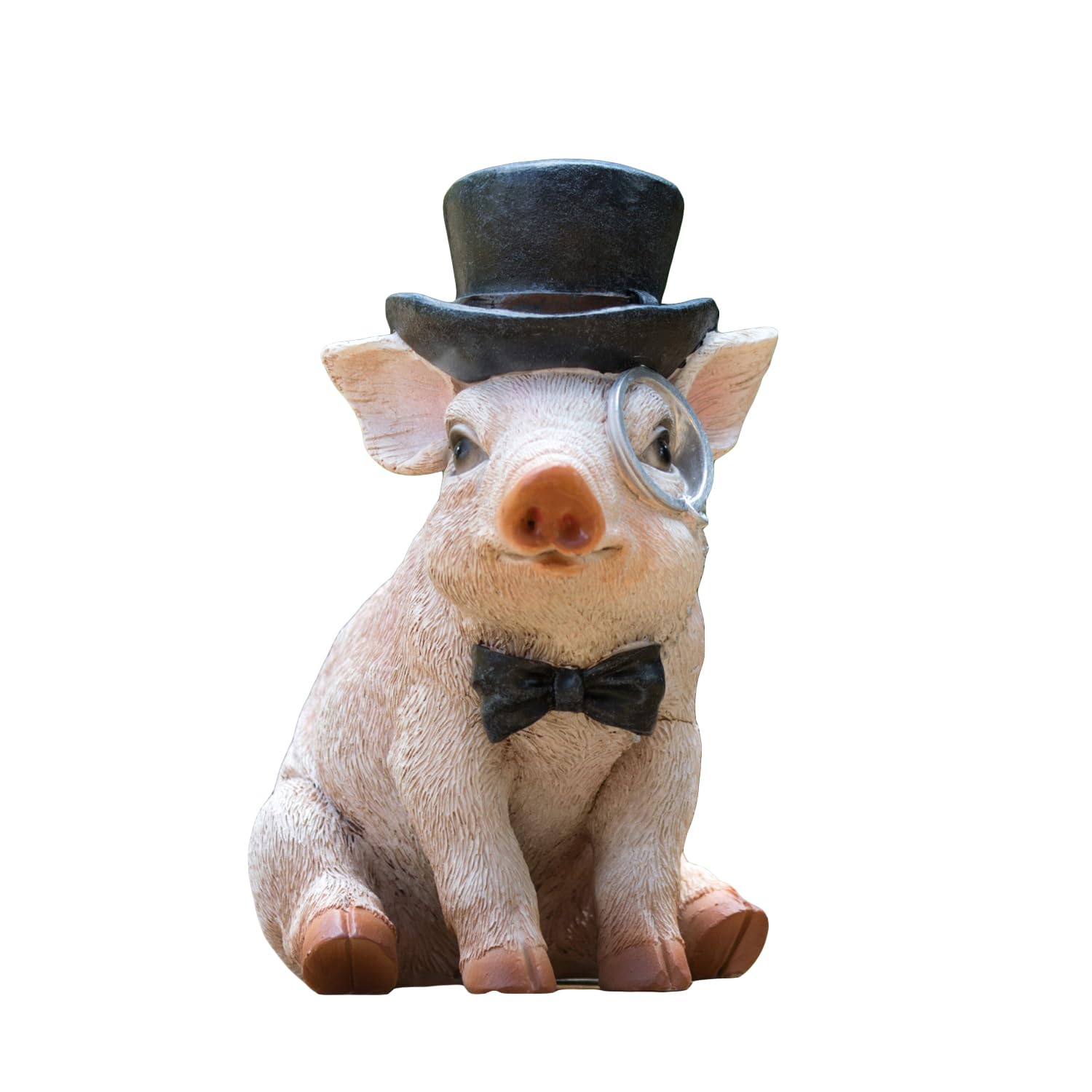 Darthome Pink Resin Home Garden Sitting Inspector Piggy Monocle Pig Sculpture Statue Ornament