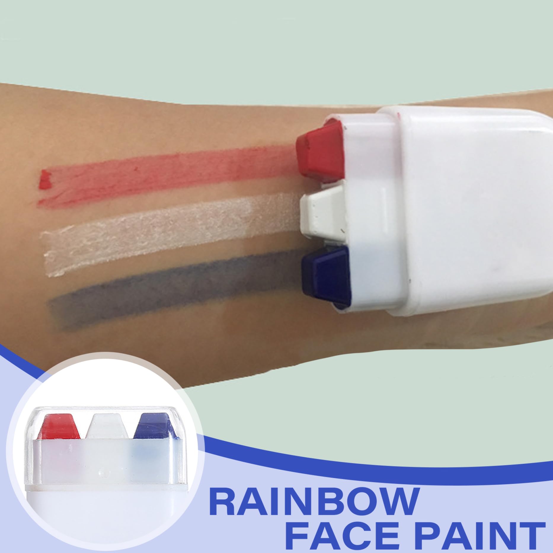 2pcs pour visage peinture crayons non l'antanage rouge blanc bleu peinture de peinture portable sticks sportif oeil noir bâton pour le ballon de baseball de football de softball