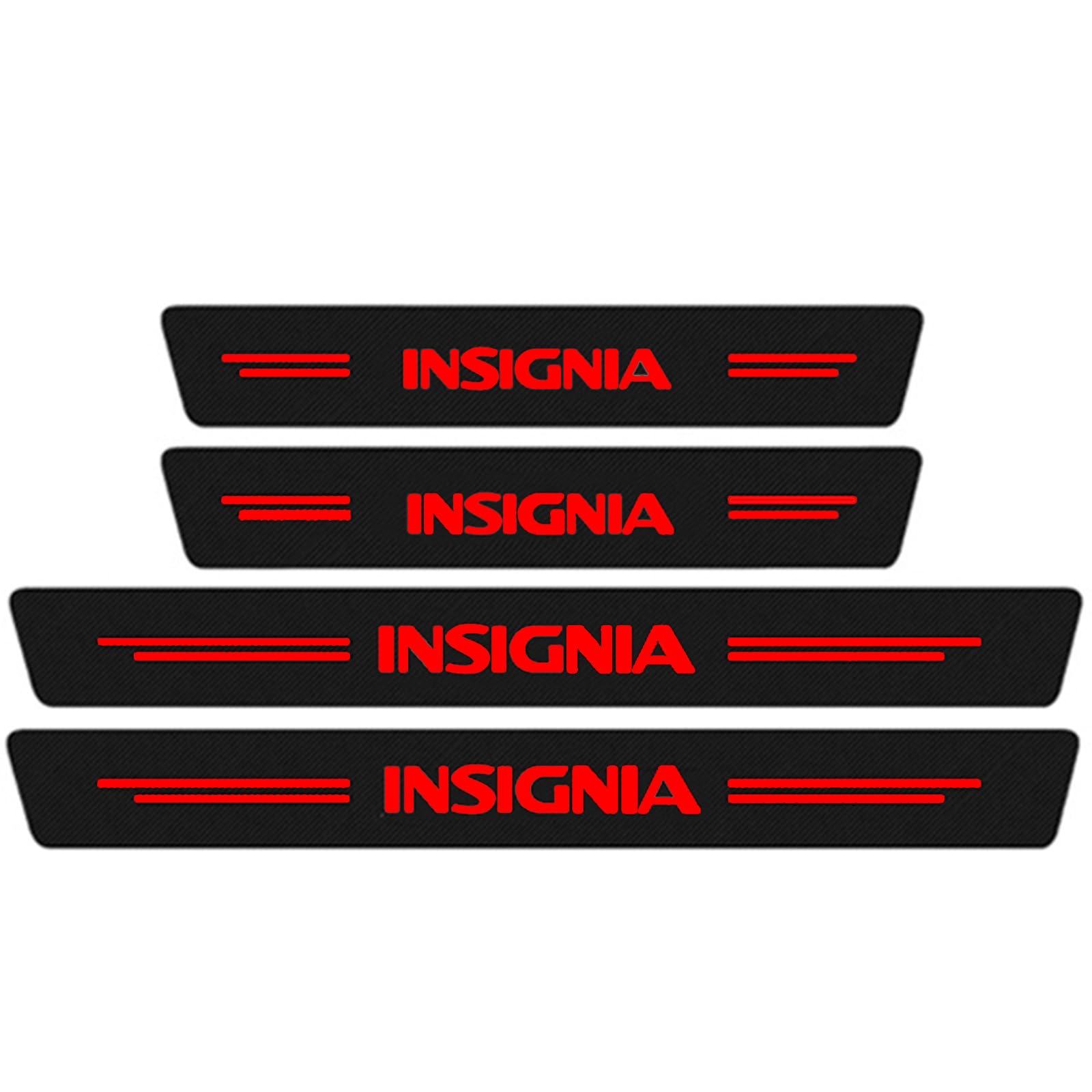 KLHYWEN Car Door Sill Protector for OP-EL Corsa Mokka 4PCS Car Door Sill Scuff Plate Carbon Fiber Stickers Accessories,Insignia Red