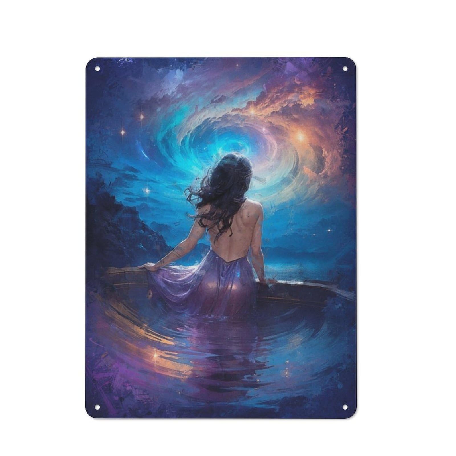 Junmoney Fantasy Night Bath 40X30cm Rustic Metal Sign With For Guest Room Or Hallway, For Vintage Wall Decor Fans, For Metal Sign Collectors